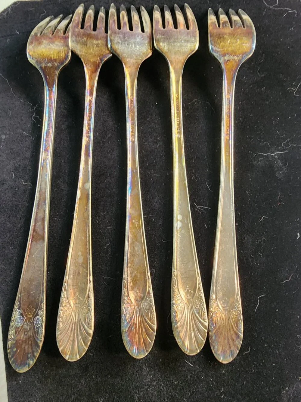 Vintage Set of 5 Crown Silverplated Forks
